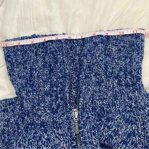Vintage L.L. Bean Navy Blue Marled Cardigan Zip Up Sweater With 100% Cotton - Picture 14 of 17